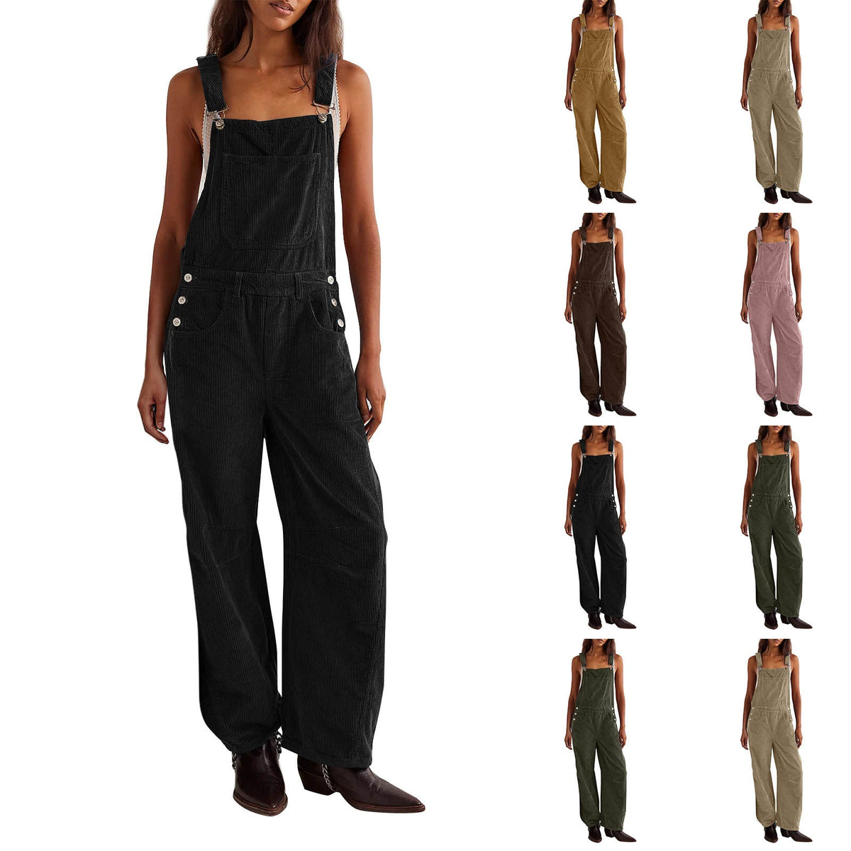 Coretta | Womens Corduroy Dungarees - 1