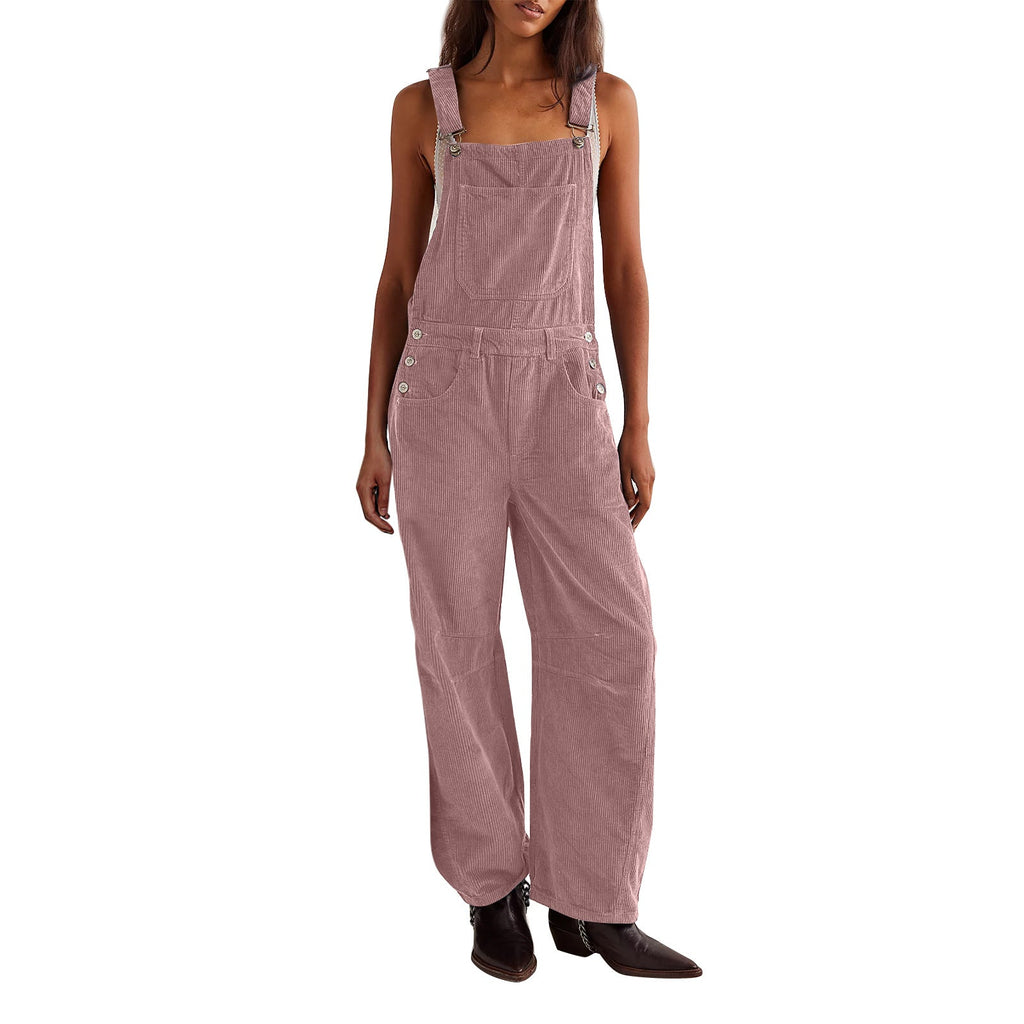 Coretta | Womens Corduroy Dungarees - Pink
