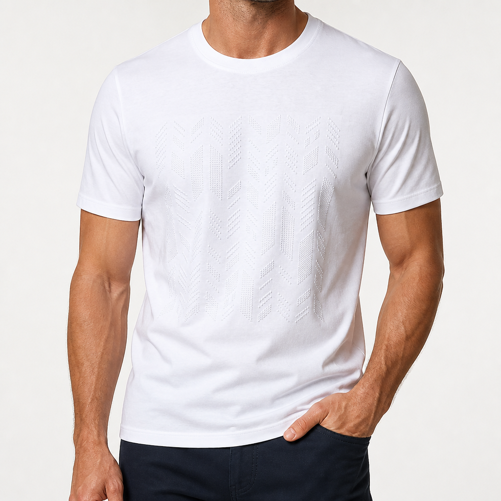 Cormick | Mens European Cotton Short Sleeve T Shirt, White