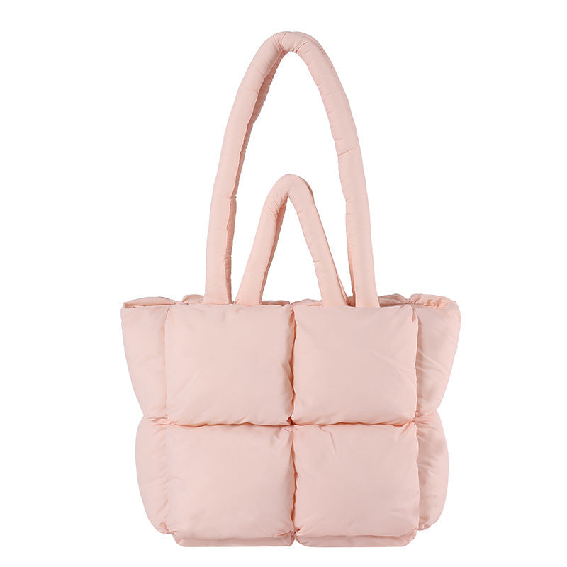 Cosette | Womens Quilted Padded Shoulder Tote Bag - Pink