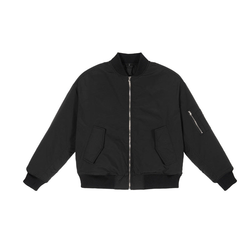 Dane | Mens Winter Water Repellent Bomber Black Jacket - Black