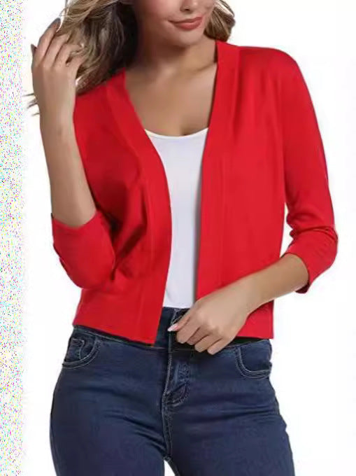 Delphine | Womens Knitted Cardigan Short Coat Versatile - 1