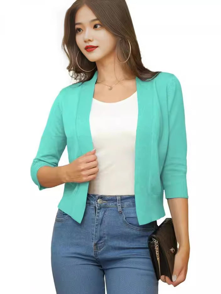 Delphine | Womens Knitted Cardigan Short Coat Versatile - 4
