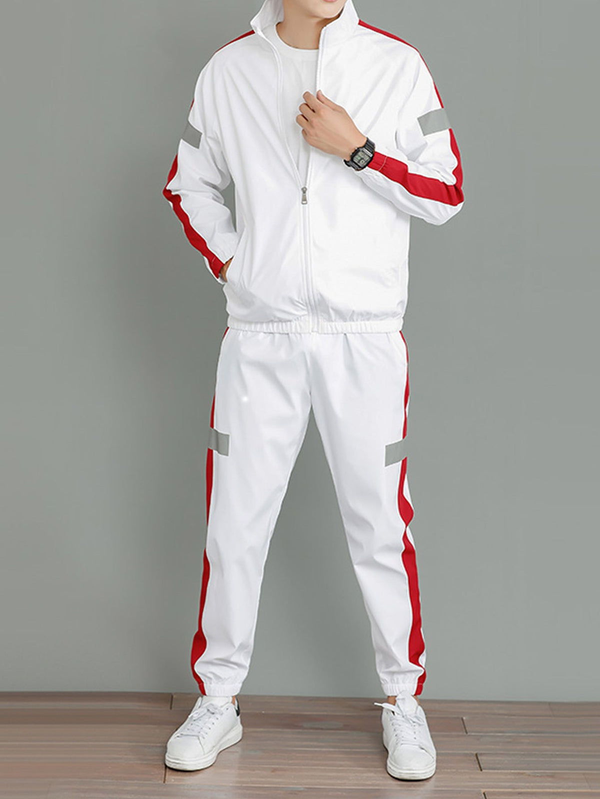 Desmond | Mens Sports Sweatshirt Reflective Long Sleeve Shirt - 4