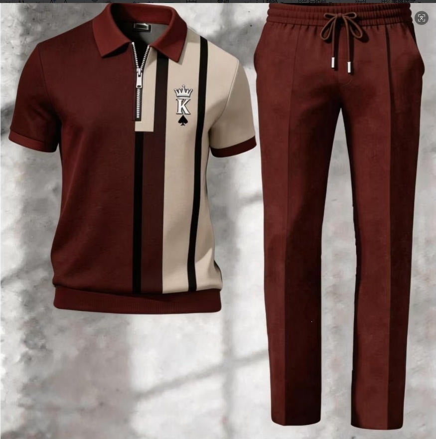 Dorian | Mens Printed Short Sleeve Casual Summer Polo Polo Shirt - Multi 7