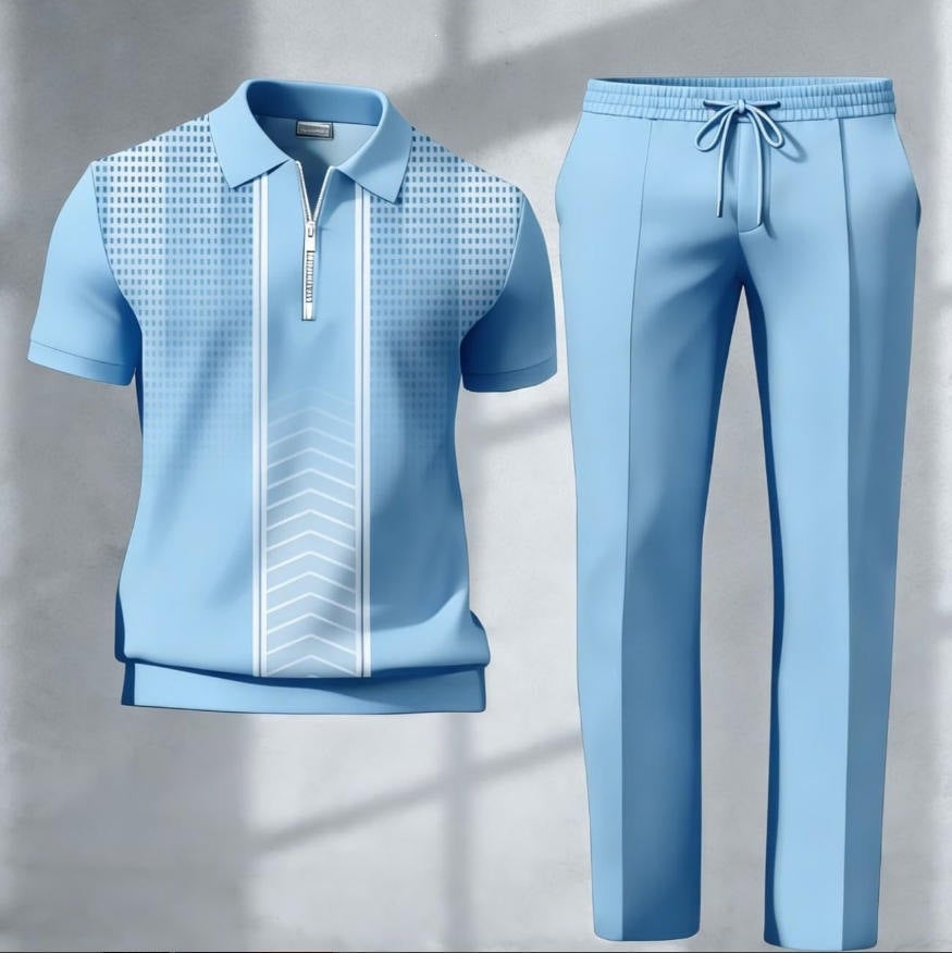 Dorian | Mens Printed Short Sleeve Casual Summer Polo Polo Shirt - Multi 9