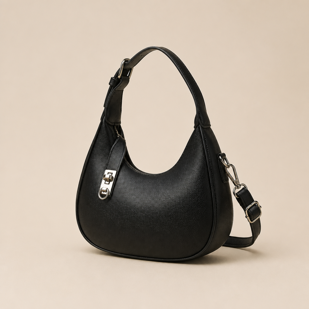 Drake | Womens Shoulder Bag Dumpling Underarm Handbag Slouchy, Black