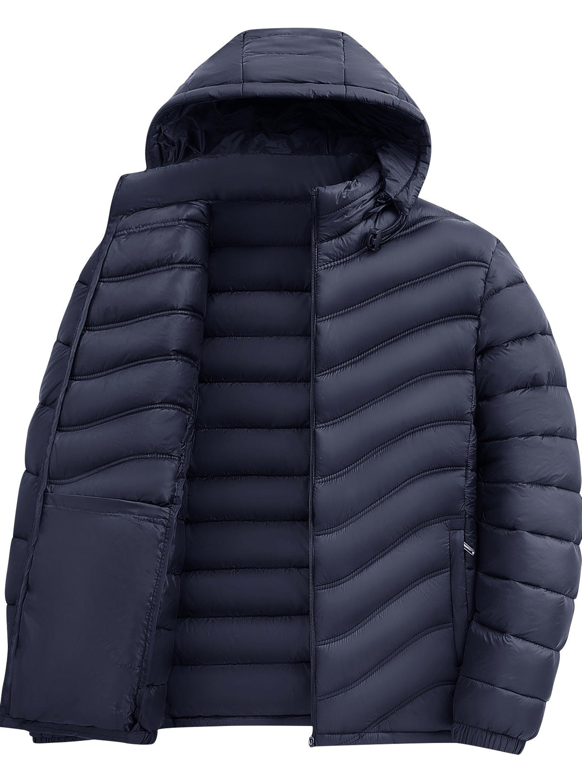 Eamon | Mens Puffer Jacket Padded Winter Jacket Lightweight Quilted Coat - Blue