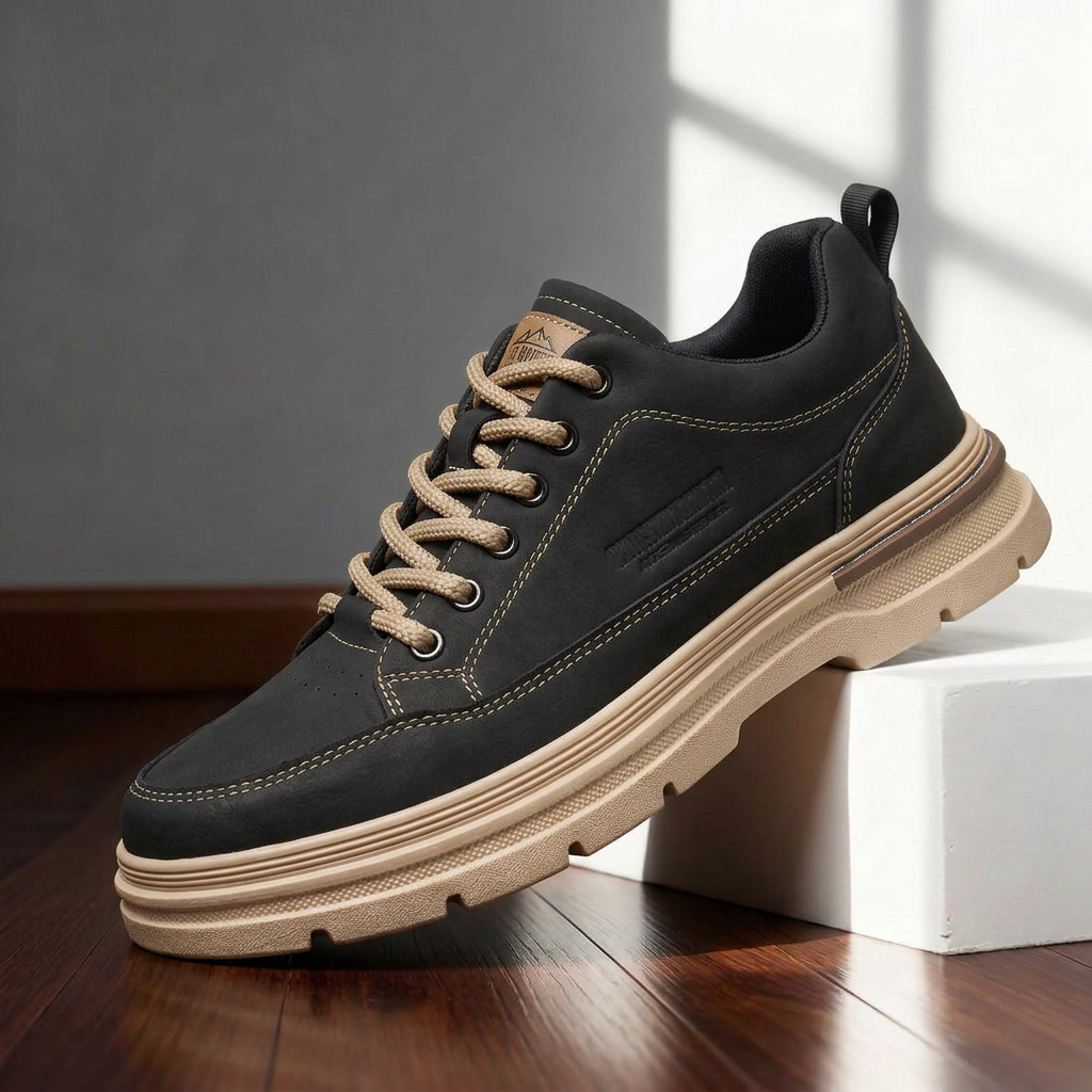 Easton Orthopedic Leather Sneakers - Black