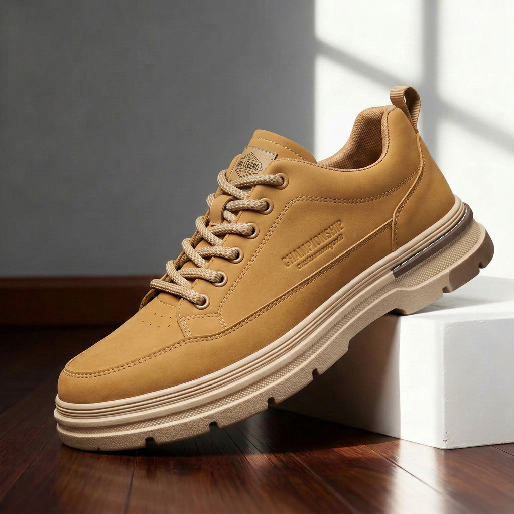 Easton Orthopedic Leather Sneakers - Wheat