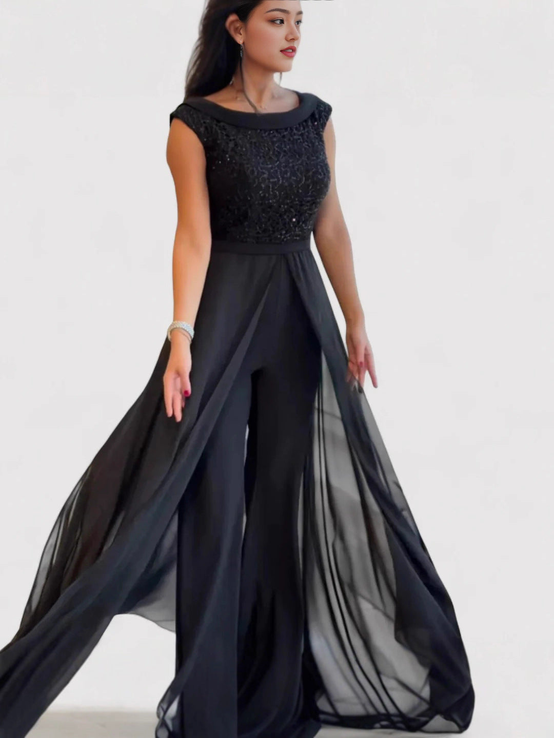 Elise | Womens Sequin Backless Cocktail Wedding Guest Prom Evening Occasion Long Dresses - 2