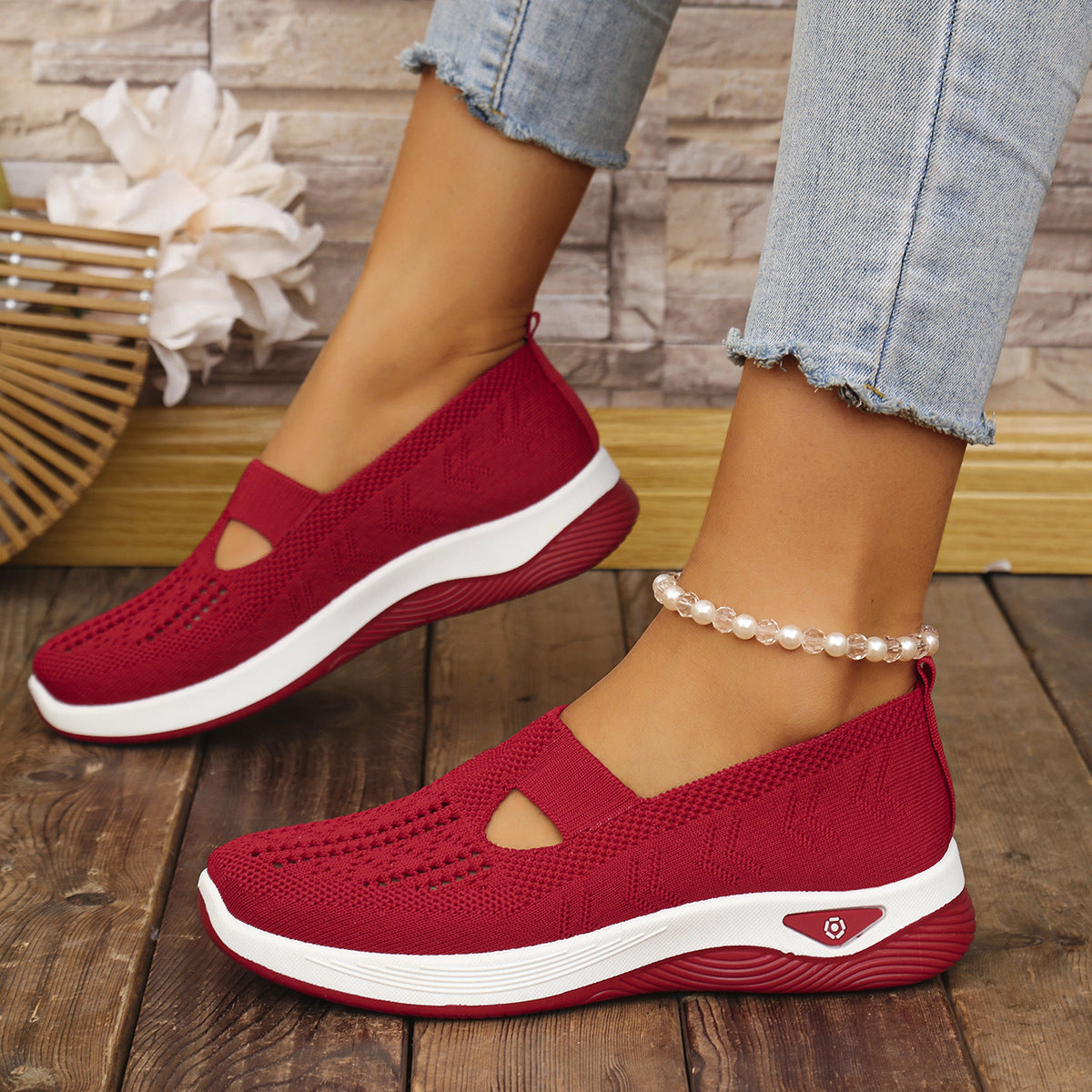 Elka | Womens Flexible Knit Lightweight Shoes - 10