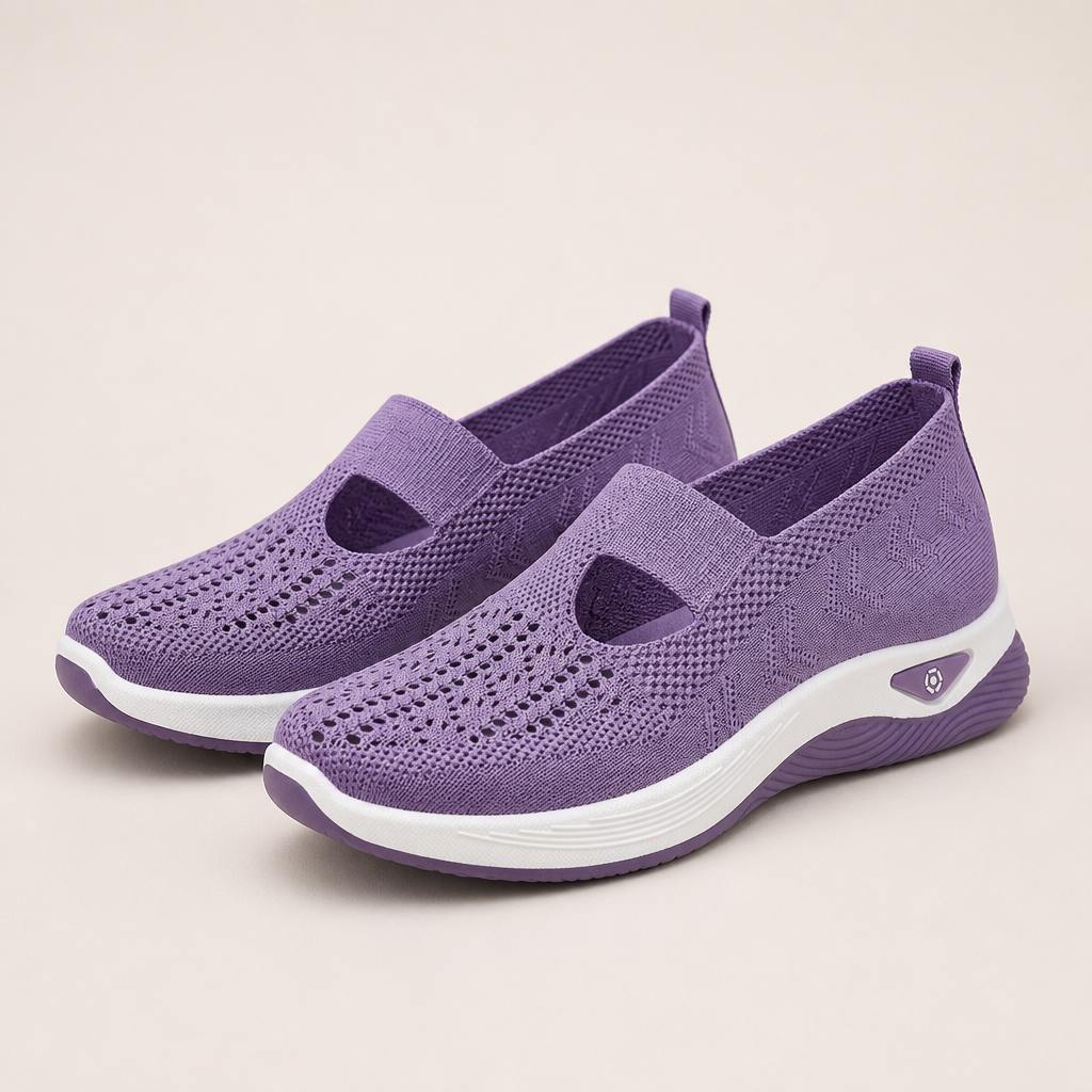 Elka | Womens Trainers Knit Lightweight Running Sports Sneakers, Purple