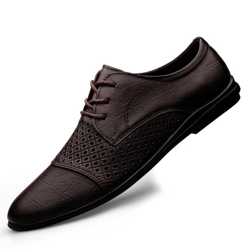 Ellery | Mens Leather Business Formal Dress Black Brown Shoes - 1