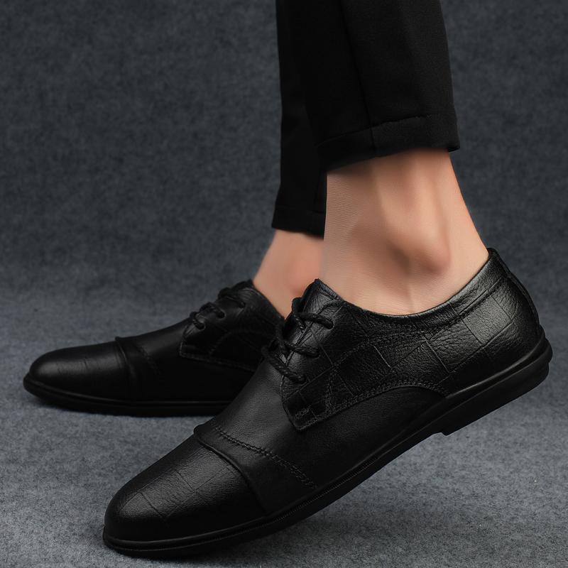 Ellery | Mens Leather Business Formal Dress Black Brown Shoes - 4