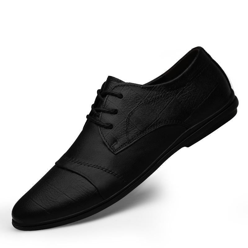 Ellery | Mens Leather Business Formal Dress Black Brown Shoes - 5