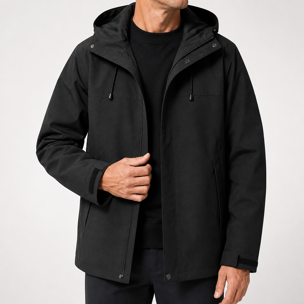 Ellis | Mens Waterproof Hardshell Ski Jacket, Black