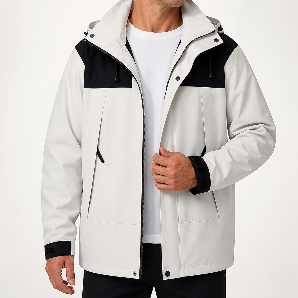 Ellis | Mens Waterproof Hardshell Ski Jacket, Ivory White