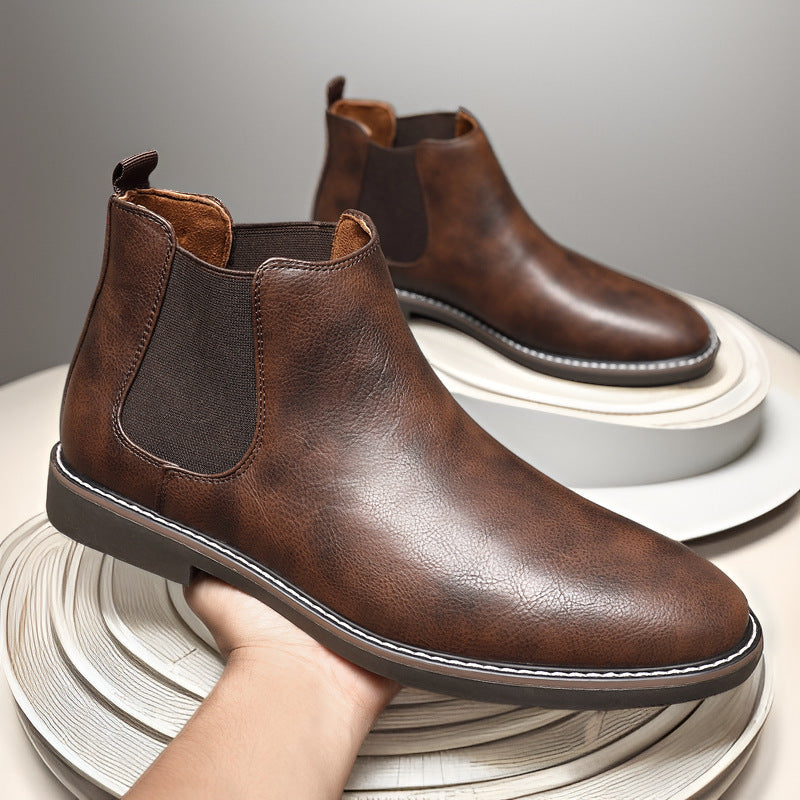 Ellison | Mens Retro Leather Chelsea Ankle Boots - 3