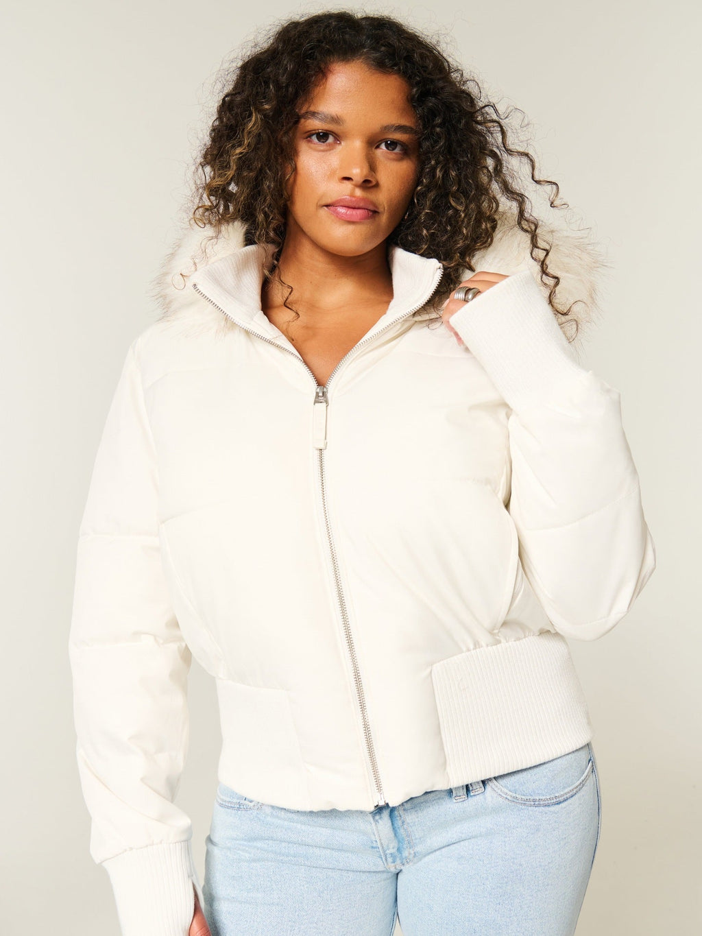 Elodie | Womens Fur Collar Hooded Padded Jacket - 3