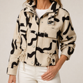 Elowen | Womens Winter Drawstring Short Casual Workwear Jacket, Khaki