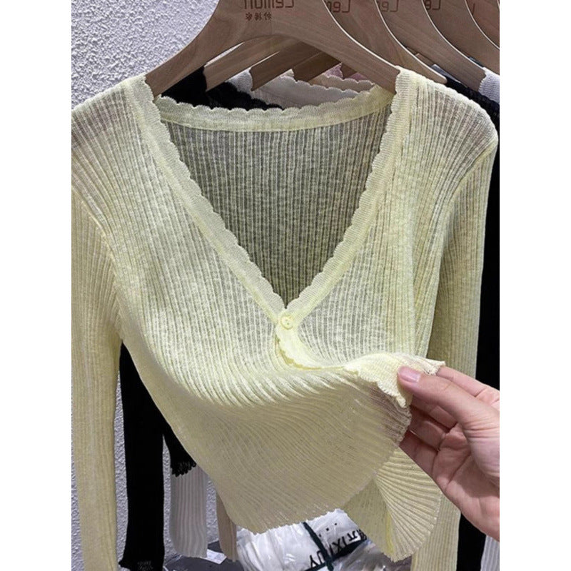 Elowen | Womens Lightweight Ice Silk Knit Sleeveless Cardigan - 5