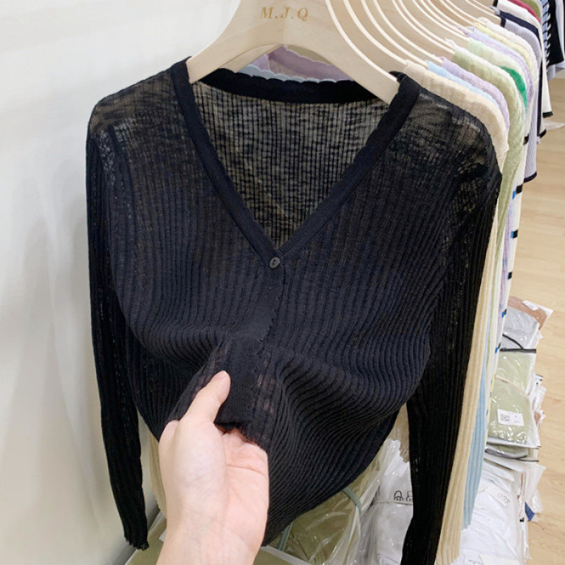Elowen | Womens Lightweight Ice Silk Knit Sleeveless Cardigan - 6