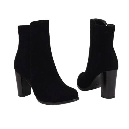 Elspeth | Womens Round Toe Chunky Heel Winter Ankle Boots - 5
