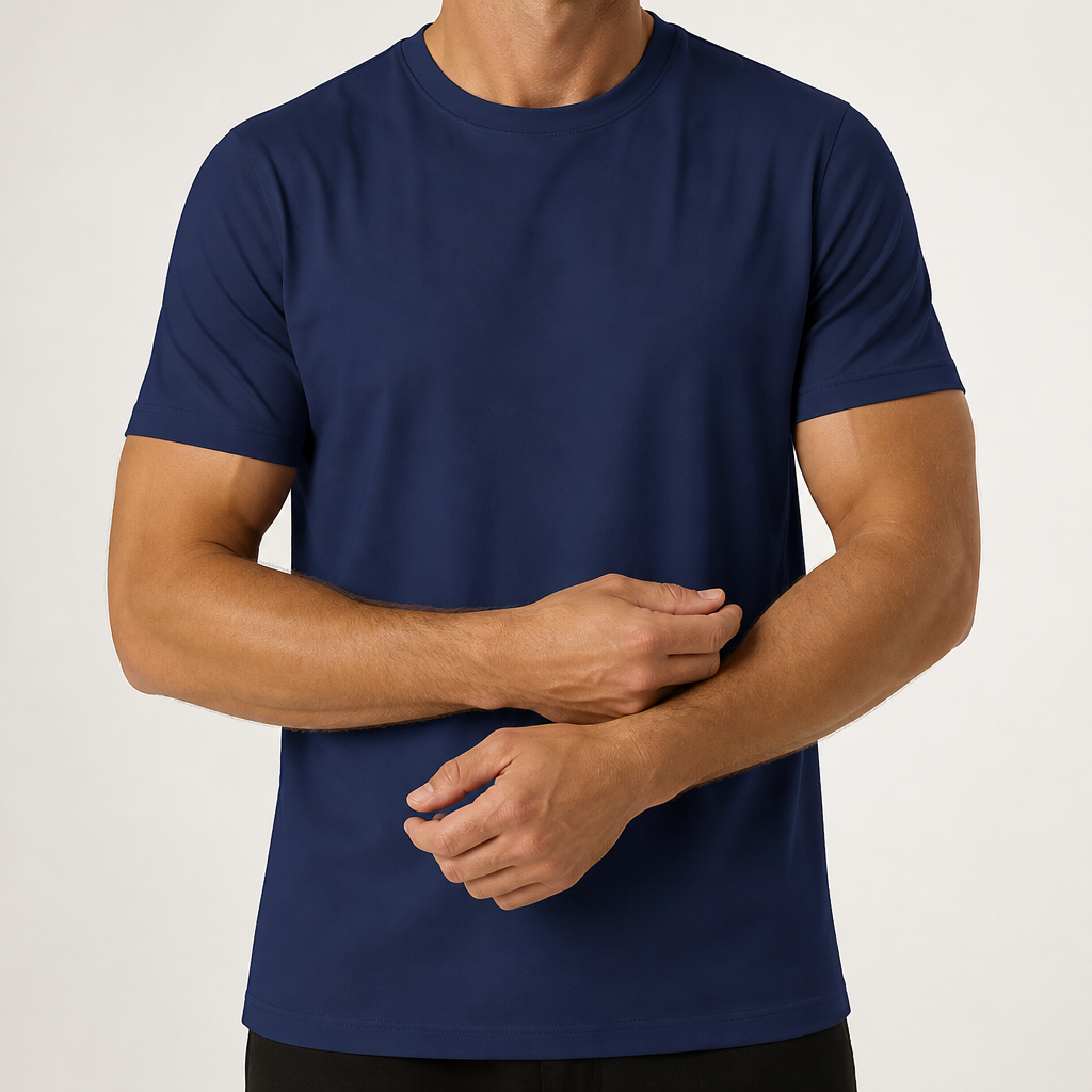 Emmerson | Mens Cotton Round Neck Short Sleeve T Shirt, Blue