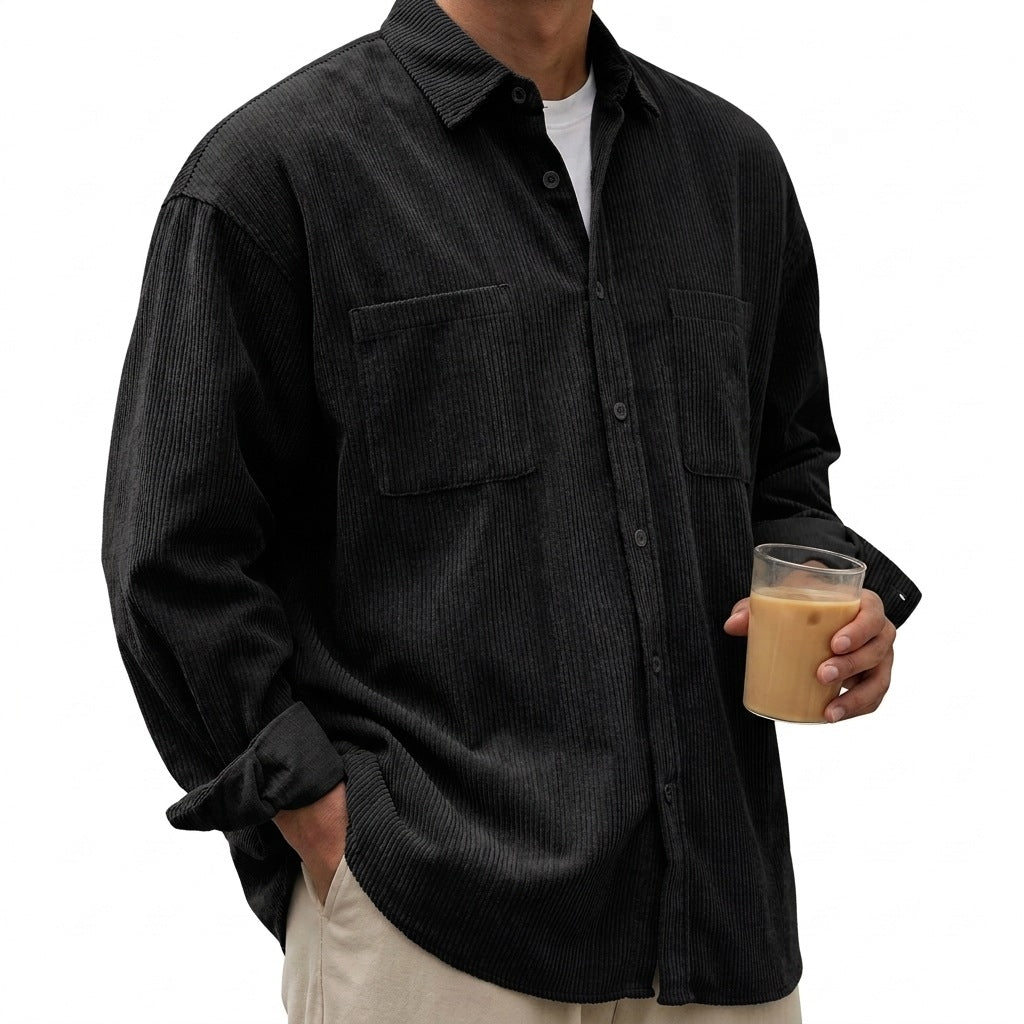Emmett | Mens Corduroy Long Sleeve Shirt - 3