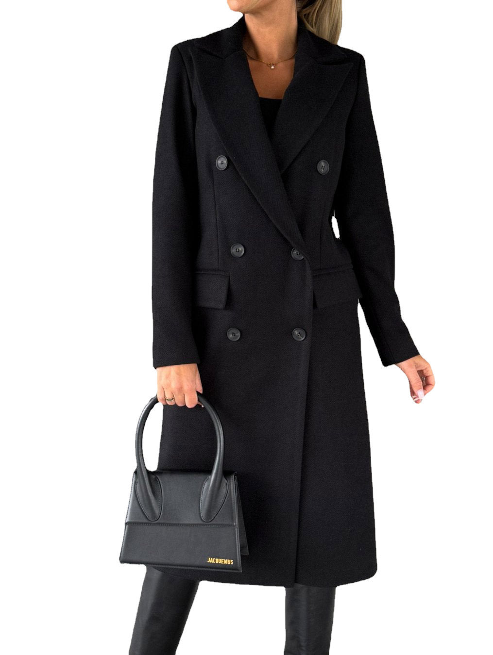 Estelle | Womens Double Breasted Wool Coat with Pockets - 7
