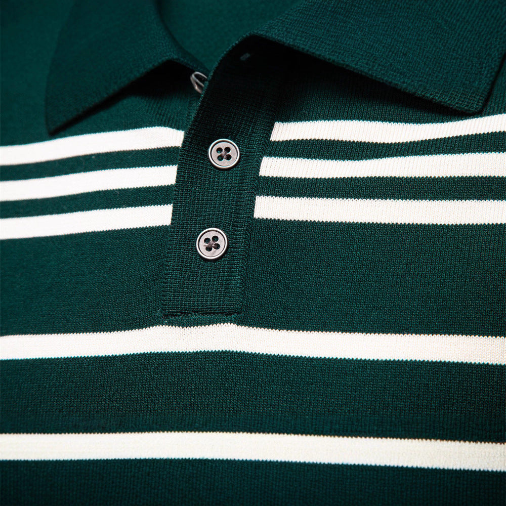 Everett | Mens Striped Polo Knit Sweater
