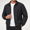 Ezra | Mens Track Jacket Striped Zip Up Lightweight Sports Jacket, Black