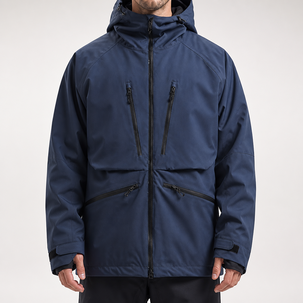 Faun | Mens Ski Jacket Waterproof Windproof Snowboard Winter Coat, Navy