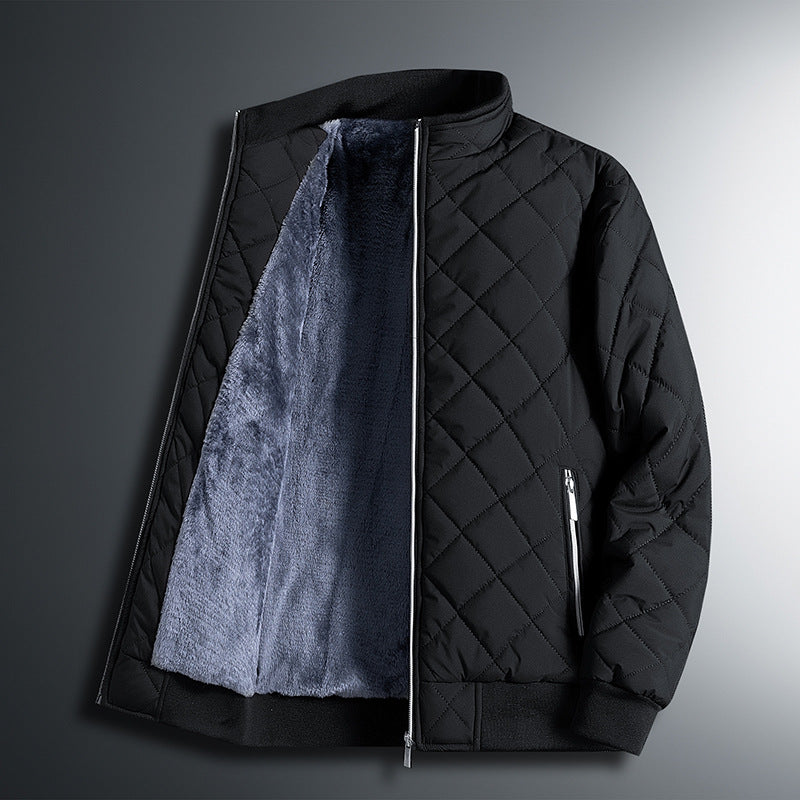 Ferris | Mens Quilted Fleece Lined Winter Jacket, Black
