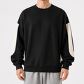 Fletcher | Mens Round Neck Drop Shoulder Plus Size Sweatshirt, Black