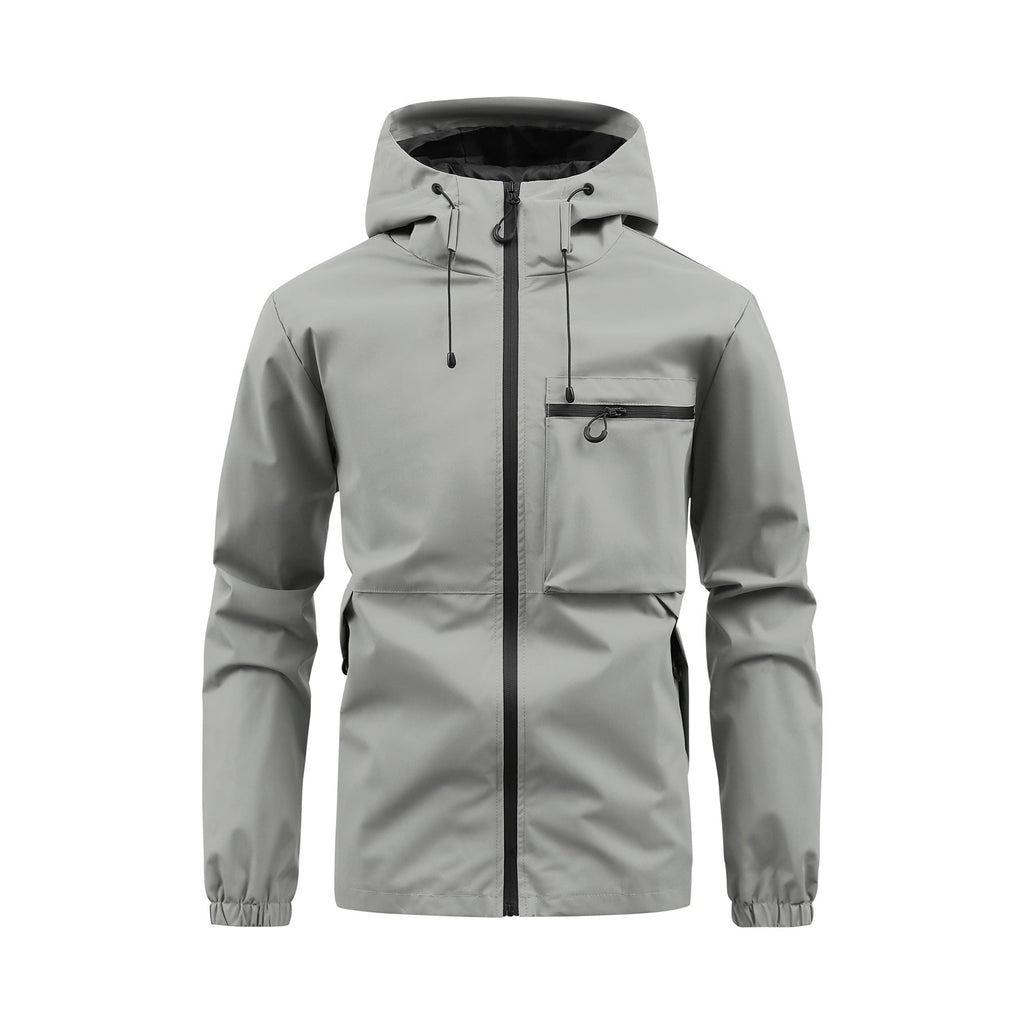 Fletcher | Mens Hooded Utility Workwear Jacket, Light Grey