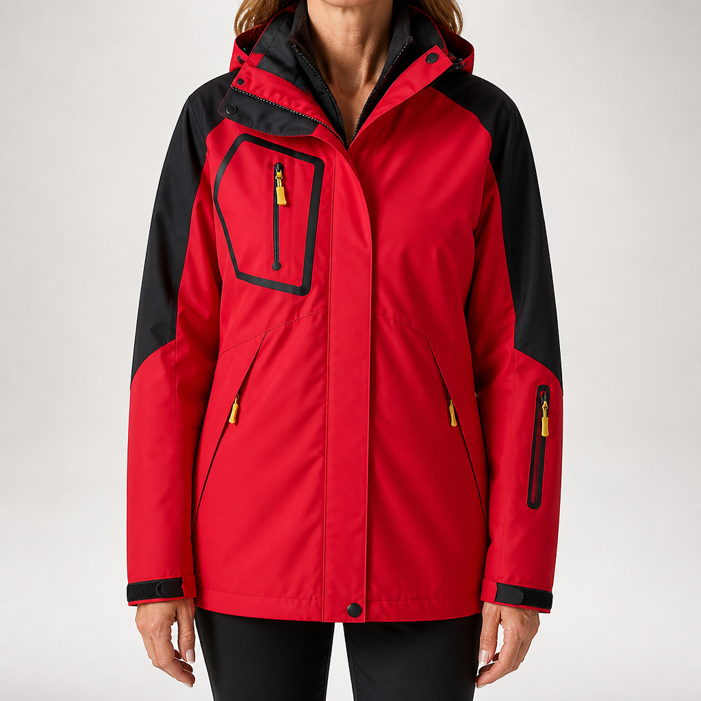 Foster | Womens Waterproof Jacket Ski 3 In 1 Windproof Hooded Winter Coat, Red