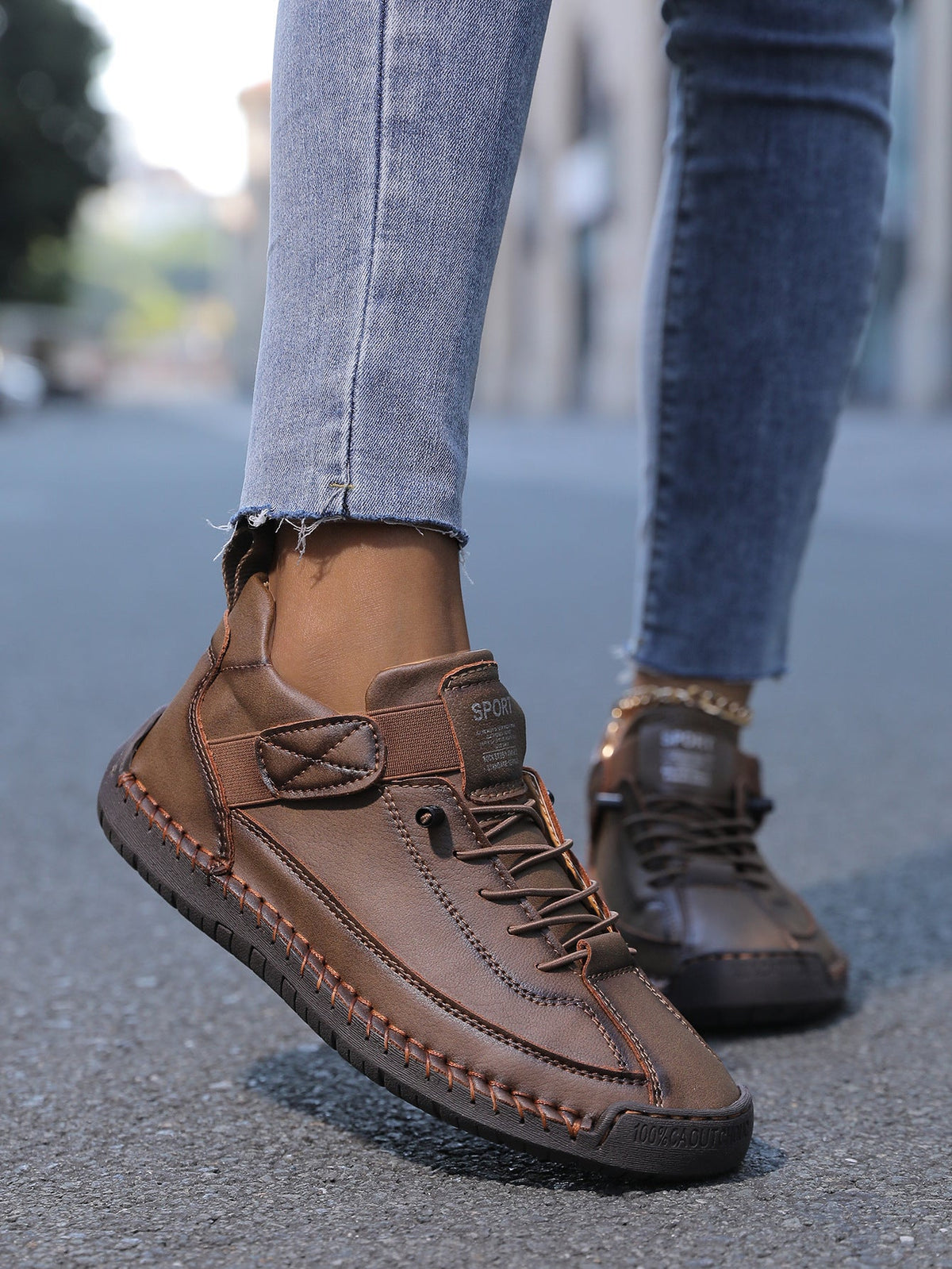 Frankie | Womens Leather Low Top Retro Flat Shoes - 20