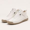 Frankie | Womens Trainers Leather Low Top Retro Flat Sneakers, White