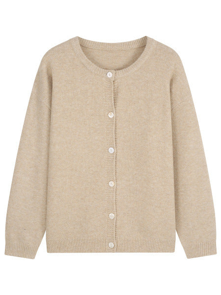 Freya | Womens Plus Size Knit Button Cardigan Sweater, Apricot