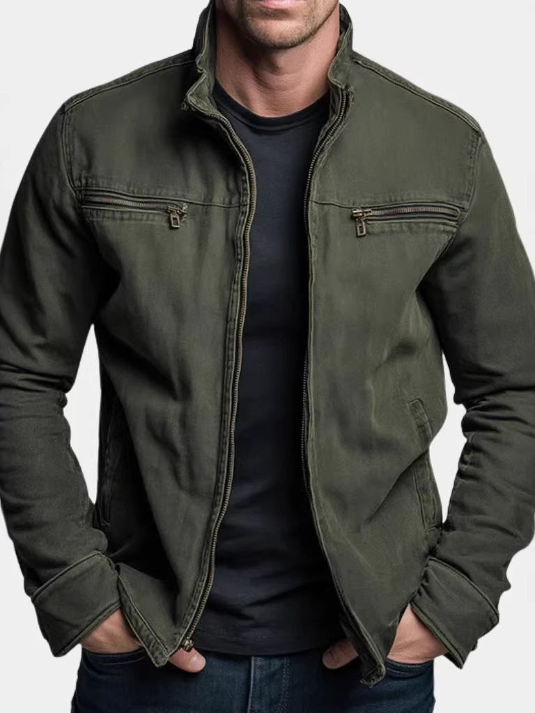 Garrick | Mens Cotton Lapel Zip Workwear Jacket Padded Coat - 2