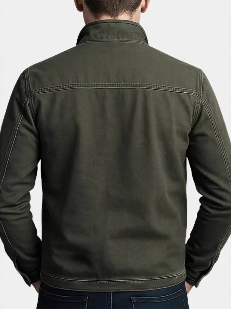 Garrick | Mens Cotton Lapel Zip Workwear Jacket Padded Coat - 3