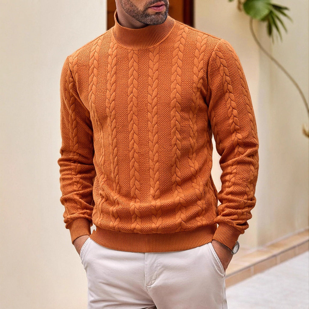Garrick | Mens Knitted Warm High Neck Jumper Winter Sweater - 2