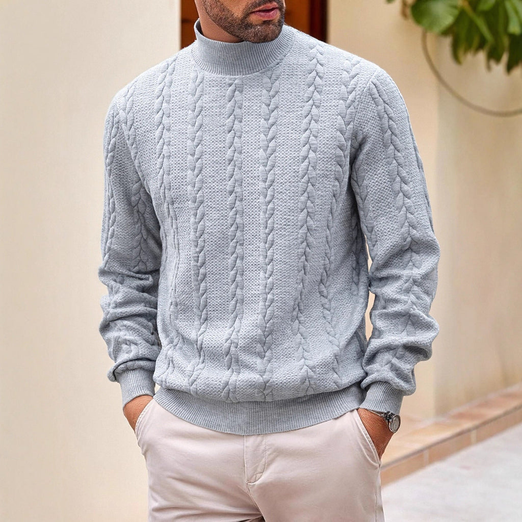 Garrick | Mens Knitted Warm High Neck Jumper Winter Sweater - 5