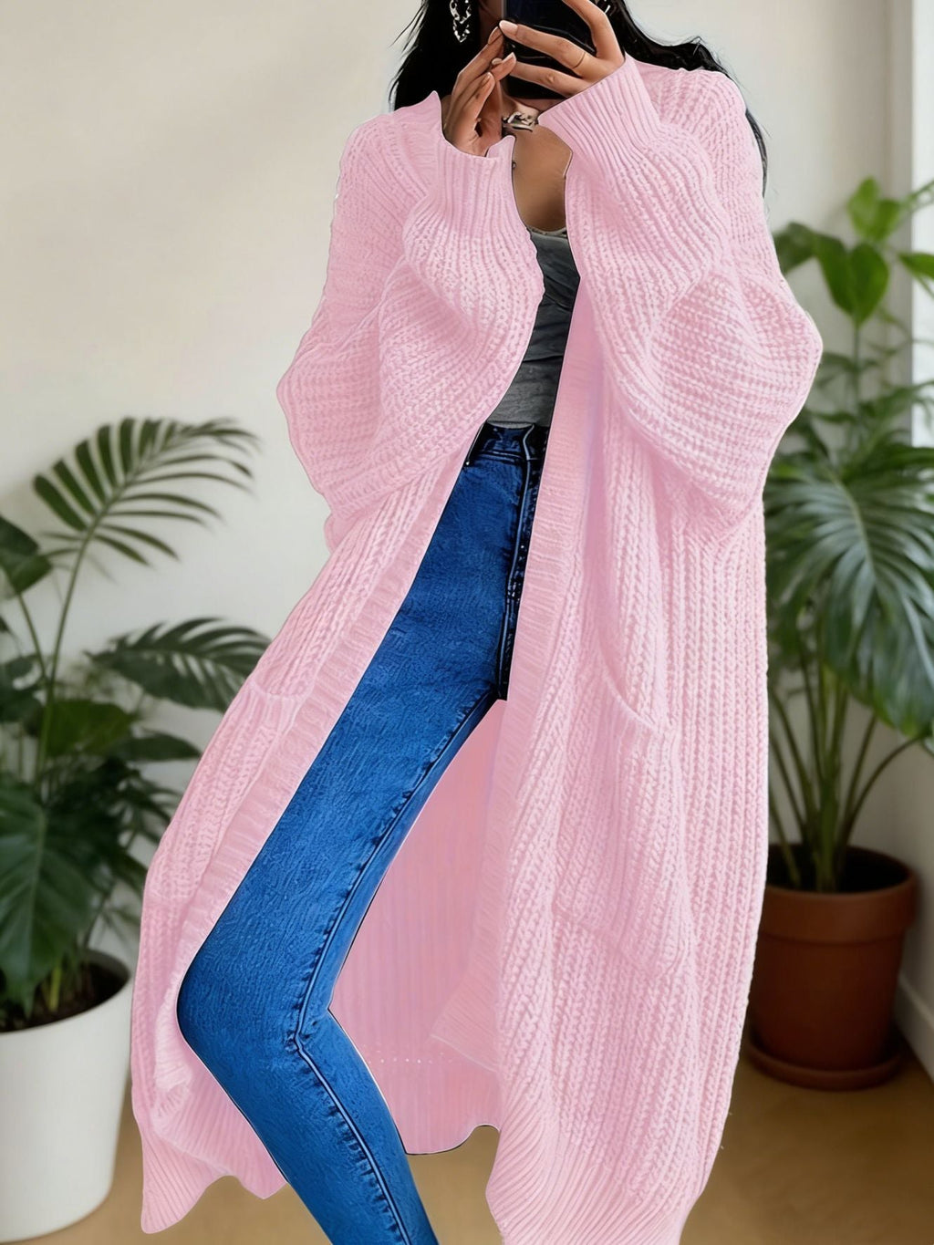 Genevieve | Womens Long Knitted Loose Thickened Winter Ladies Cardigan - 10