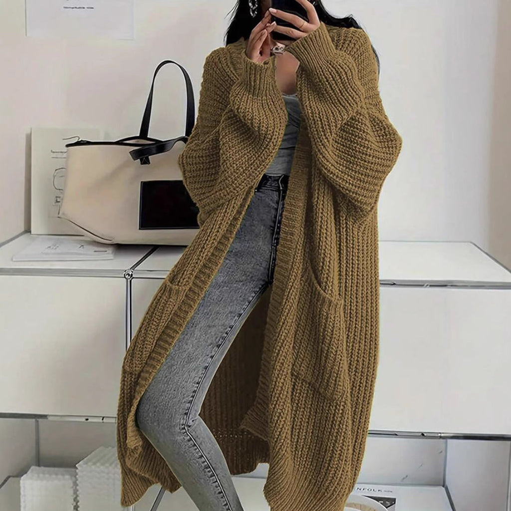 Genevieve | Womens Long Knitted Loose Thickened Winter Ladies Cardigan - 2