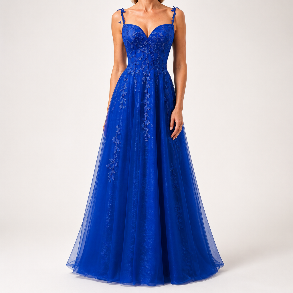 Genevieve | Womens Prom Formal Evening Gown Maxi Wedding Guest Cocktail Dresses, Royal Blue