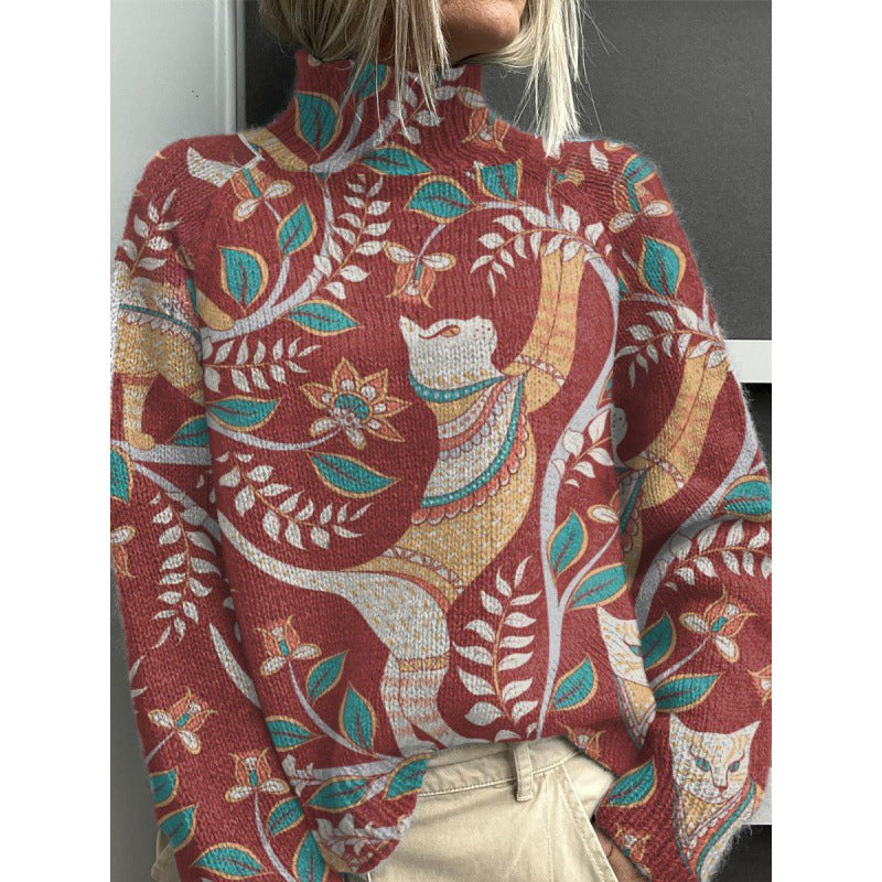 Georgiana | Womens Printed Cape Cardigan Soft Knit Wrap - 10