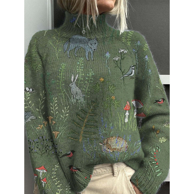 Georgiana | Womens Printed Cape Cardigan Soft Knit Wrap - 6